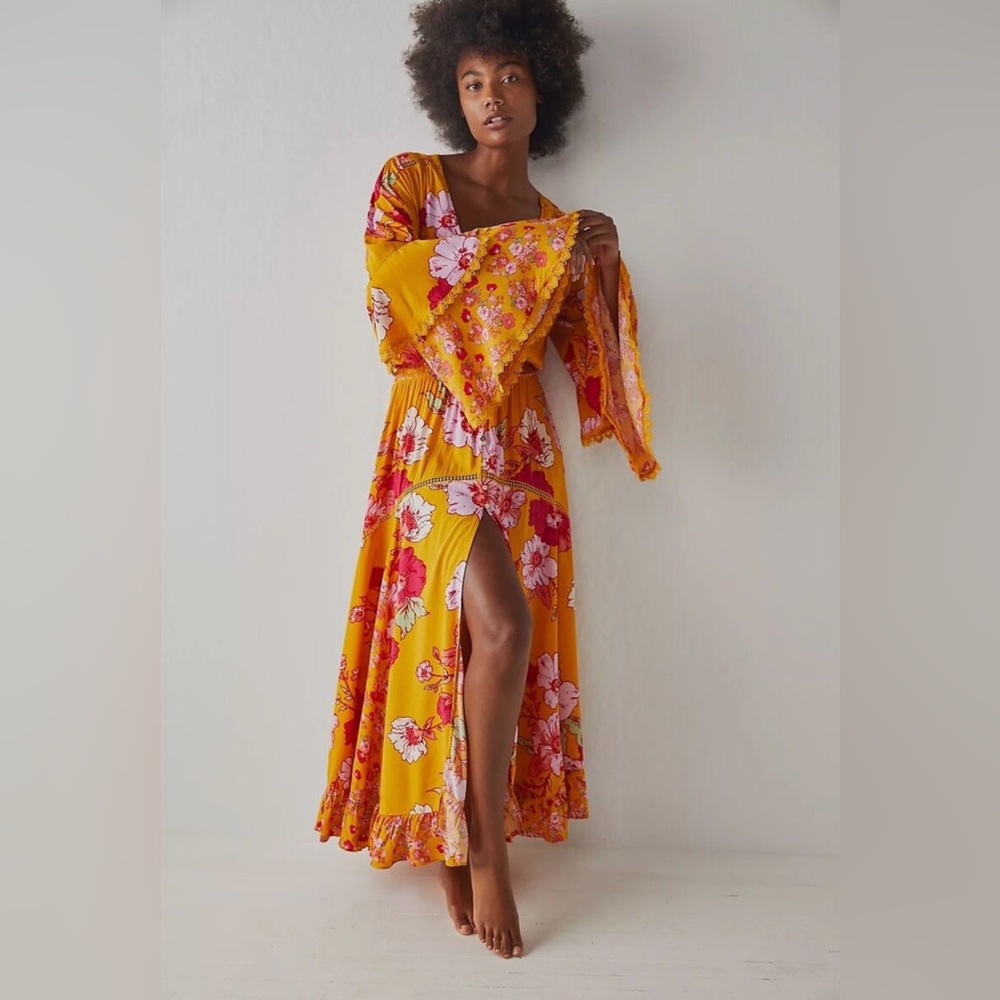 NWT Free People x Intimately Penny Printed Maxi Bodysuit Size Small